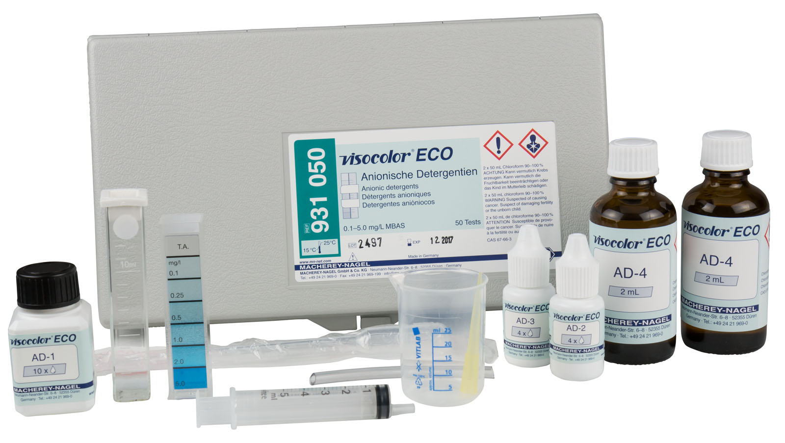 VISOCOLOR® ECO Detergents (Anionic) Test Kit