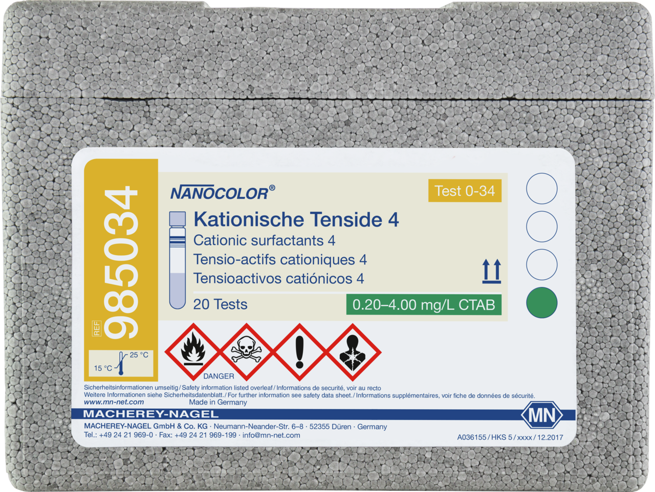 NANOCOLOR® Detergent (cationic) Standard Test